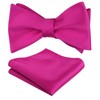 Alizeal Mens Classic Self Bow Tie and Hanky Set, Hot