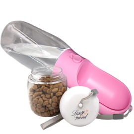 LexyFriend Trinkflasche für Hunde, Spaziergänge, 550 ml, Wasserflasche für Hunde, tragbar, Welpen, Trinkflasche, Trinkflasche, für Hunde und Katzen, luftdicht, robust (Rosa)