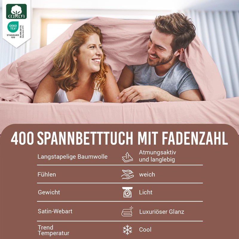 Pizuna 400 Thread Count Cotton Fitted Sheet 90 x 200