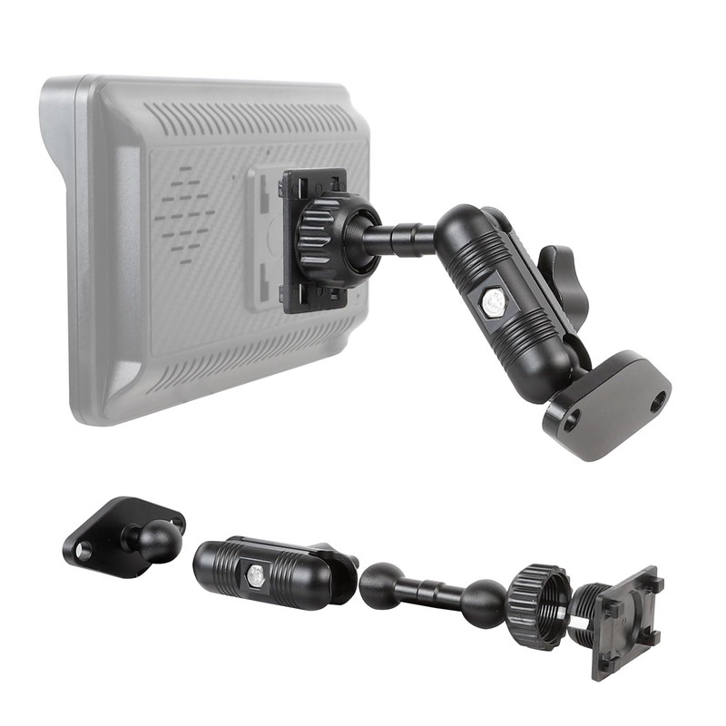 xik Aluminum AMPS Mount for 7-11" CarPlay Screen, [4-Button Lock][360°