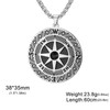 Amaxer Compass Pendant Necklace for Men Travel Adventurer Amulet Stainless