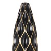 ZJMTOCYU Elegant Black Ceramic Vase with Gold Accents for Home