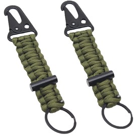 2 Pcs Carabiner Paracord Climbing Fishing Paracord Braided Carabiner Double Head for Outdoor Climbing Camping Fishing Hiking Backpack