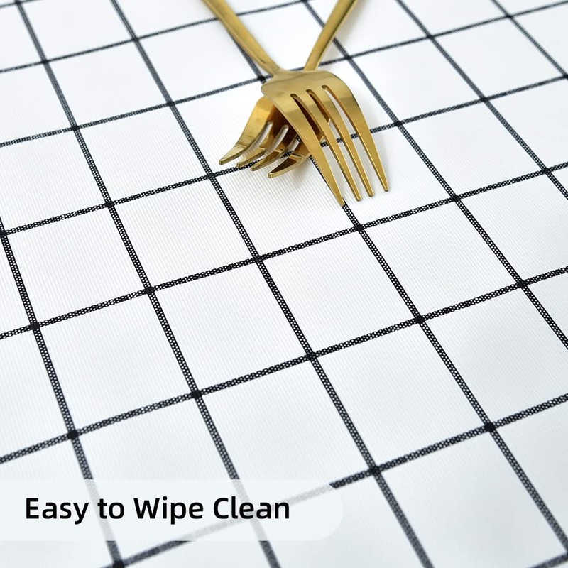 Plenmor Table Cloth Wipeable Tablecloth PVC Plastic Wipe Clean Waterproof