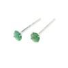 Richight 3mm Natural Stone Emerald Pure Silver Tiny Stud Earrings