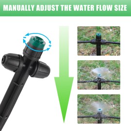 FOGWOWO Pack of 30 Drip Irrigation Emitter Sprayer for 1/4 Inch Irrigation Hose, 360 Degree Adjustable Sprinkler to 6.5 Inch Stake for Garden Irrigation System