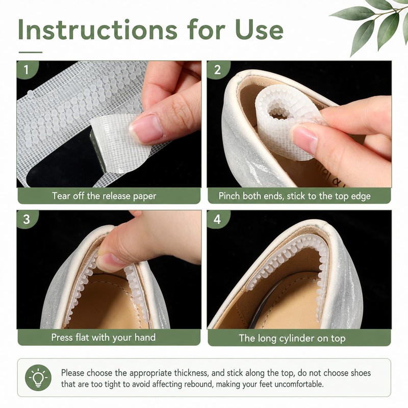 4 Pairs Silicone Heel Grips Cushions Heel Protectors Pads