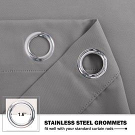 NICETOWN Thermal Insulated Blackout Kitchen Valances Energy Efficient Grommet Valances for Small Window, Window Covering Topper for Bedroom Living Room, 29 x 24 inch, 1 Pair, Silver Grey