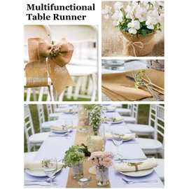 HEETA Jute Table Runner Roll 20 cm x 10 m, Eco Jute Table Runner Made of Natural Jute Fabric - Natural Pen for Wedding, Farmhouse Party, Communion, Rustic Table Decoration