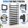 10-Tier Tall Shoe Rack for Entryway & Closet – Large-Capacity