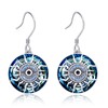 Evil Eye Earrings 925 Sterling Silver 14mm Austrian Crystal Evil