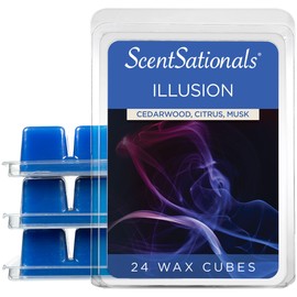 Scentsationals Wax Melts, Wax Cubes Strong Scent - Illusion - Long Lasting Scented Melts for Warmer, 10oz (24-Cubes)