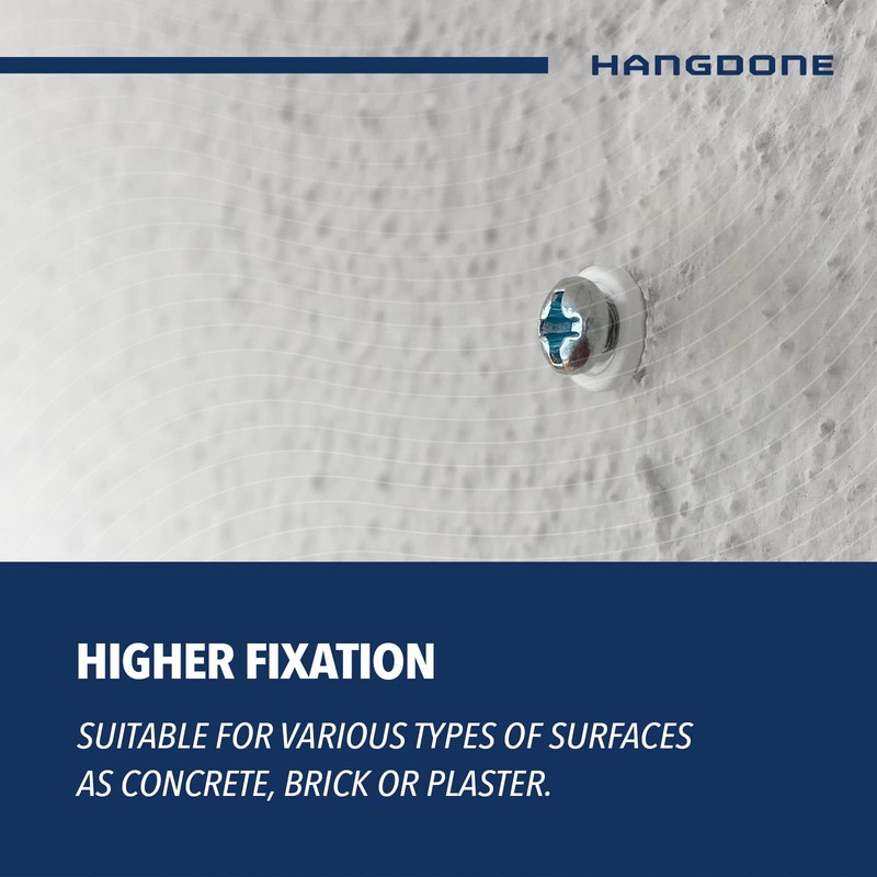 HANGDONE Ribbed Wall Anchors #8-#10 1-Inch with Screws 100-Pack, White,