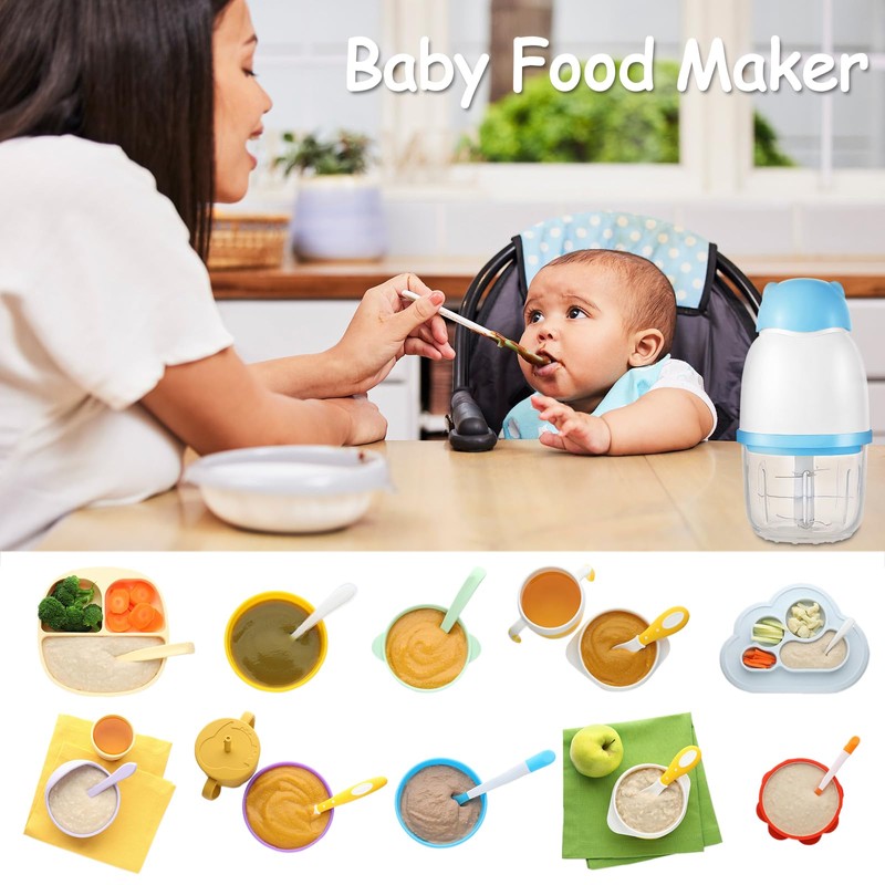 Baby Food Maker, Cordless Food Processor Puree Blender with 350ml
