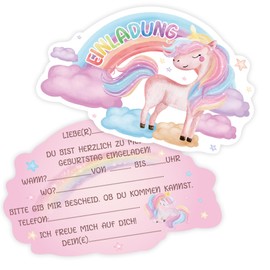 Fowecelt Unicorn Invitation Cards Children's Birthday Girls - 15 Rainbow Unicorn Invitation Cards Birthday Party for Girls and Boys Children Birthday Party