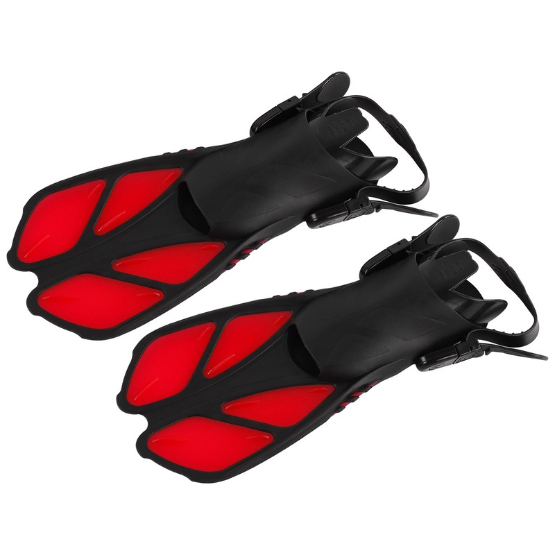 1 Pair Adjustable Swim Fins Soft TPR Open Heel Long