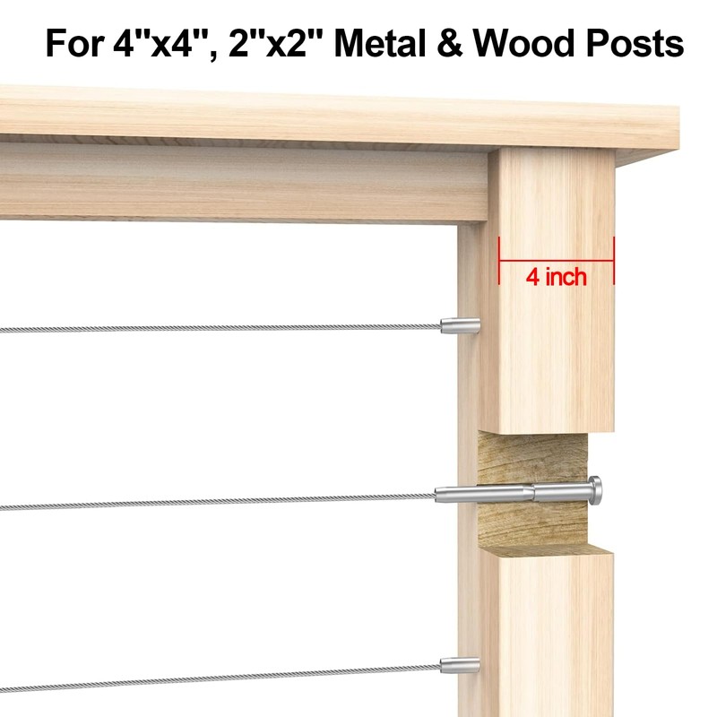 BLIKA 20 Pack 3/16" Invisible Cable Railing Kits 4x4, T316