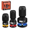 3-Piece Impact Wrench Bit Adapter, 1/2 3/8 1/4 Inch Square