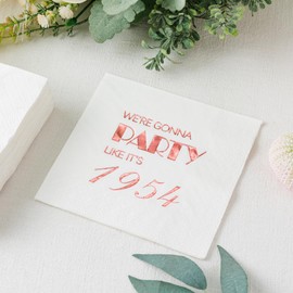 Crisky Rose Gold - Servilletas desechables para mujer, color dorado, 1950, 50