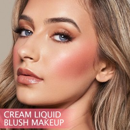 HANDAIYAN Liquid Blush, Cream Blush Matte Natural, Blush Long-Lasting, Highly Pigmented, Lightweight, Buildable Blush Liquid (02#rose)