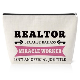 Realtor Gifts for Women 25X17CM Makeup Bag Gifts for Real Estate Agent Thank You Gift for Realtor Closing Gift Appreciation Gift Christmas Birthday Gift for Realtor Toiletry Bag