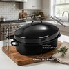 19.3" Large Roasting Pan with Rack and Lid, Granite Enameled
