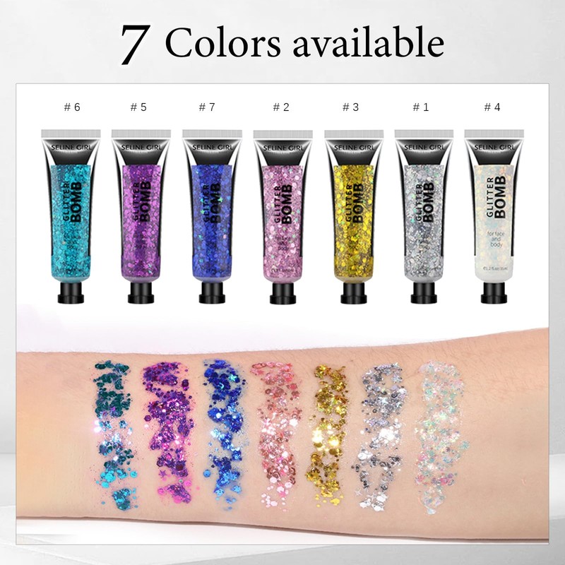 Qwesure Xixi Liquid Eyeshadow Long-Lasting Waterproof Glitter Eyeshadow Set Glitter
