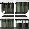 Short Curtains for Bathroom Window,Dark Olive Green Boho Decor Shower,Sheer