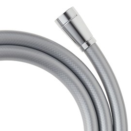 Sanei PS30-860TXA-SC Shower Hose with Adapter, Length 5.2 ft (1.6 m), Plated Finish, Swivel Mount, Silver
