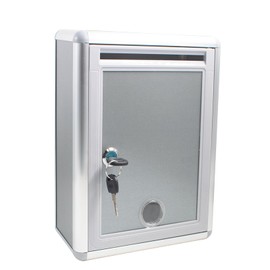 Suggestion Drop Box with Lock, Multi-Purpose Wall Mount Aluminum Alloy Drop Box for Home or Office Use Customer Center Hotel Home Business with 2 Keys