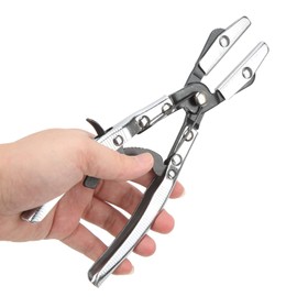 BORDSTRACT Hose Clamp Pliers Hose Pinch Off Plier Ratcheting Jaws Swiveling Universal for Cleaning Machine Drains, Auto Hoses, Radiator Pipes, Brake Pipes, Coolant Pipes(8 inches)