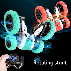 WYFCR 360° Flip Remote Control Cars,Remote Cars with 2.4 Ghz Control,Colorful lights, In situ fancy rotation, gifts for 8 year old girls, cars for kids, girls remote control car