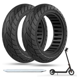 Cooryda Solid Tire,10 inches Electric Scooter Wheels 10x2.125 Tubeless Tyre Front or Rear Replacement Solid Rubber Tires for Electric Scooter 2pc