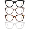 YIOYHVOVY 4 Pack Classic Square Reading Glasses for Women, Blue