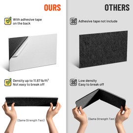 CAHAYA 12 Pack Acoustic Panels Soundproof Insulation Panel Sound Absorbing Noise Reduction Pads Sound Reducing Foam for Office Door Walls (Black)