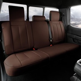 Coverland Custom Car Seat Covers Compatible with 2024-2026 Honda Ridgeline Crew Cab Captain Front Seat - Premium Leather Non-Slip Memory Foam Waterproof Custom fit Interior Protector [Rear-Dark Brown]