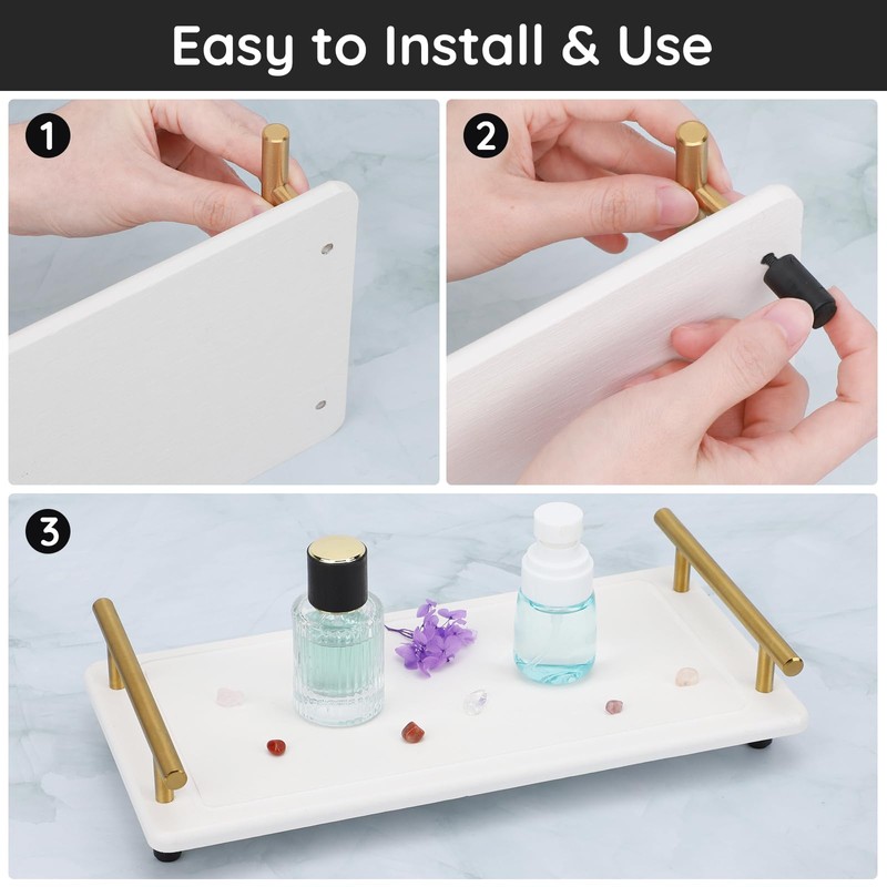 Segbeauty 12x6in Water Absorbing Stone Tray for Countertop, Fast Drying
