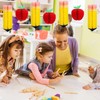12Pcs Classroom Decorations with Pencil and Apple Honeycomb Hanging Welcome