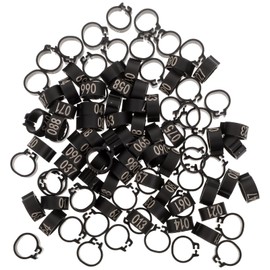 iplusmile Bird Leg Rings, 100 Pcs Numbered Pigeon Foot Rings, Plastic Bird Leg Band Rings for Pigeon Poultry Bird (Black)