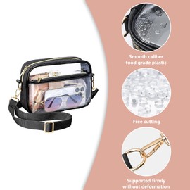 maxtachi Clear Bag, Stadium Approved Clear Transparent Bag With Adjustable Shoulder Strap, Crossbody Messenger Shoulder Bag, Clear Bag for Concerts Sports Events Festival