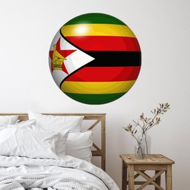 Zimbabwe Wall Sticker Quotes World State Map Flag Notebook Wall Decal Vinyl Mural Decals Quotes for Bedroom Party Playroom Home Wall Decor 28in