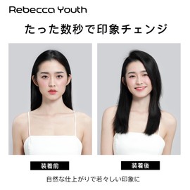 Rebecca Youth Partial Wig - 100% Human Hair | Double Clip Design for Volume and Natural Look, Natural Fluffy and Low Profile, Cleverly Covers Gray Hair | Suitable for Bangs and Crown | Lightweight and Easy to Put on and Help Shape Your Face (Brown Black, 15cm)