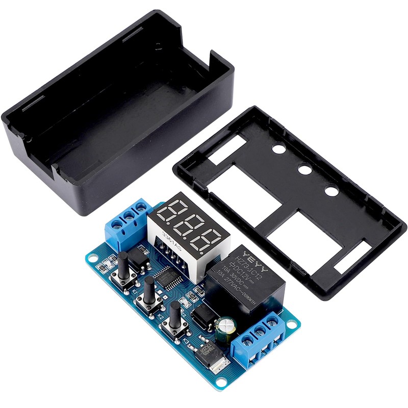 DROK 12V Timer Relay 2pcs, LED Display 4-Mode On-Off Automotive