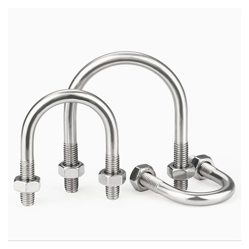 FamlTol M8 U-bolt 89 mm inner width, round steel shackle