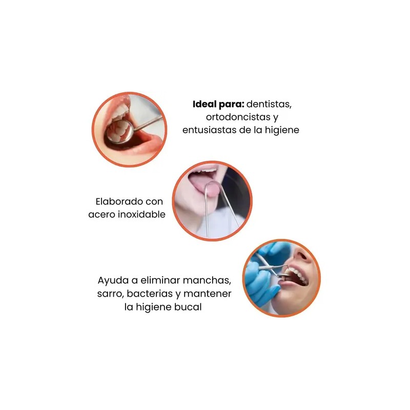 Herramienta Limpieza Dental Acero Quita Sarro 9 Piezas Kit
