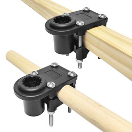EDSRDPLT 2PCS Rod Holder Rail Mount, Fits 1-1/4" Square & 7/8" to 1" Round Rails, No-Drill Fishing Rod Holder Base