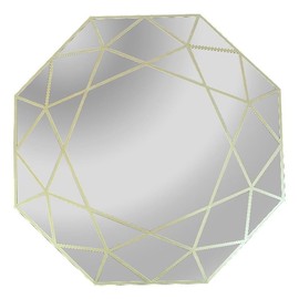 CHLOE's Reflection Contemporary-Style Octagon Golden Finish Wall Mirror 30" Tall