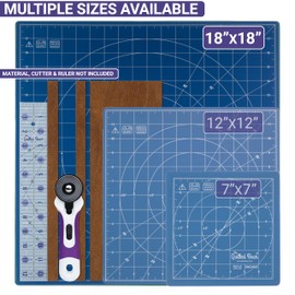 The Quilted Bear The Quilted Bear Rotating Cutting Mat 18" x 18" - Square 360 Rotating Self Healing Mat with Innovative Locking Mechanism for Quilting & Sewing Your Choice of Colours Available! (Blue)