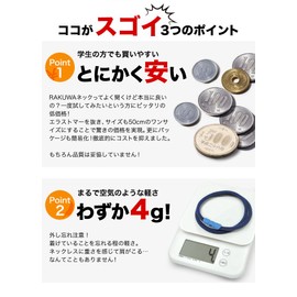 Phiten Necklace, RAKUWA Neck, General Model, 19.7 inches (50 cm)