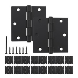HOME MASTER HARDWARE 3.5 in. x 3.5 in Square Standard Door Hinges Residential Interior Bedroom Hardware Door Hinge Black 18-Pack